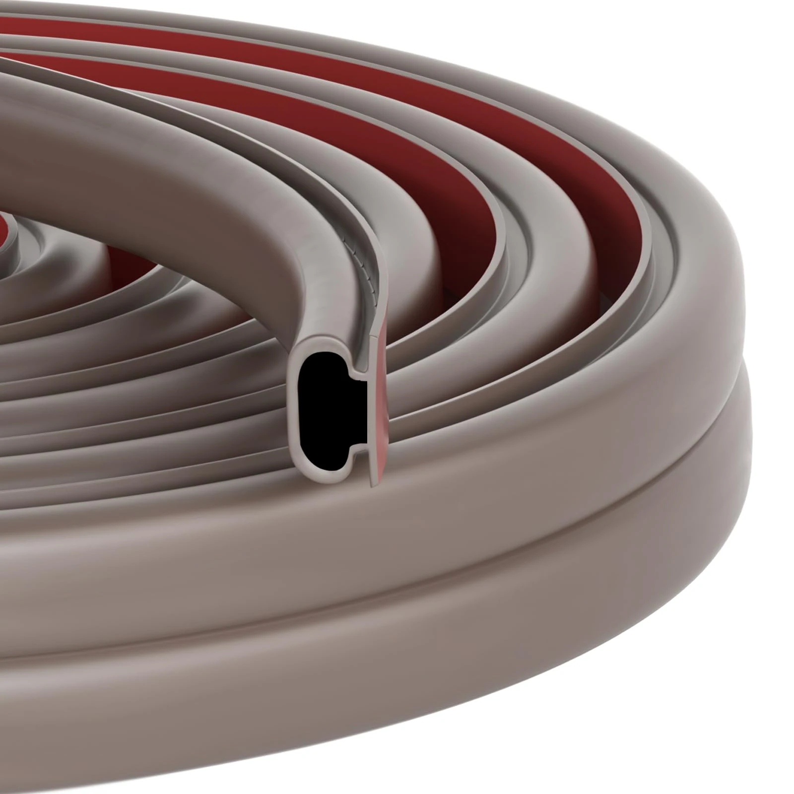 Draught Excluder for Doors, D-Shape Rubber Door Seal Strip, Self-Adhesive Draft Excluder Weather Stripping for Door Frame Windows Soundproof Insulation, Suit for 2.5 to 5.5mm Gap (10M, Brown)