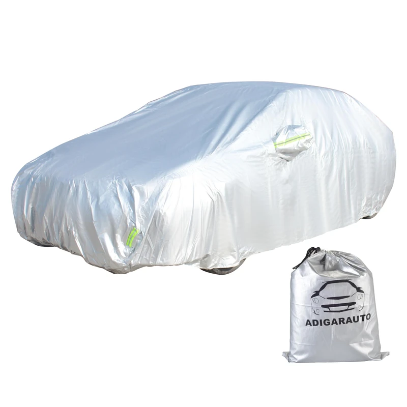 ADIGARAUTO Car Cover Fit for 191-205 inches Length SUV/Van Waterproof All Weather Outdoor Full Cover Rain Sun UV Protection Driver Side Door Zipper Dirtproof Scratch Resistant Breathable Dustproof