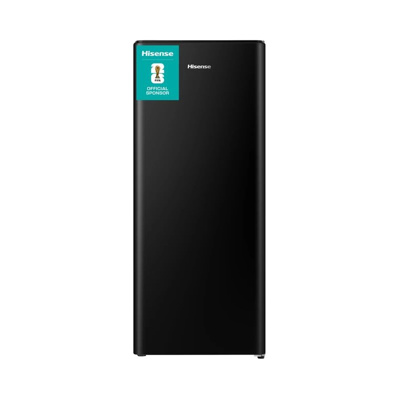Hisense RR220D4BBE 52cm Freestanding Retro Fridge - 165-litre capacity with 4 star Ice box - Auto Defrost - Wine Rack - Black- E Rated, H128 x W51.9 x D51.3