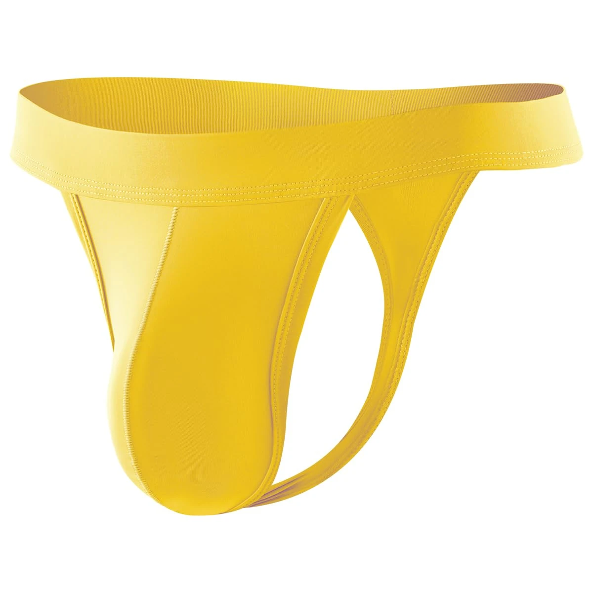 Casey Kevin Men's Thong Sexy Underwear Low Rise Seamless Thongs G-String Pouch Underwear Bulge Tanga Briefs Male Bikini Underpants,Yellow,L