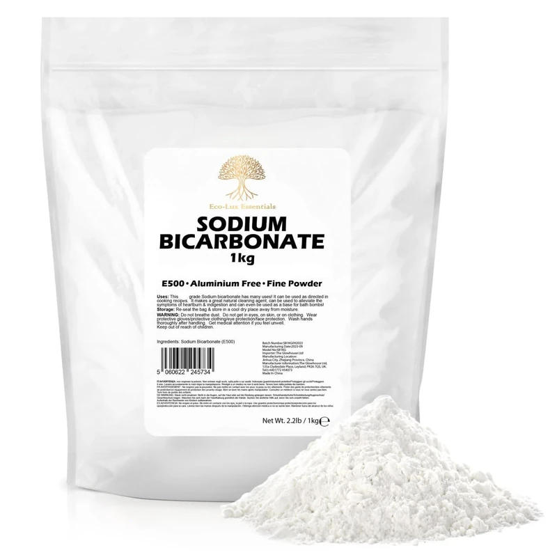 Baking Soda, Sodium Bicarbonate 1kg Pure Baking Soda for Cleaning, Baking, Bath Bombs, Odours and Teeth