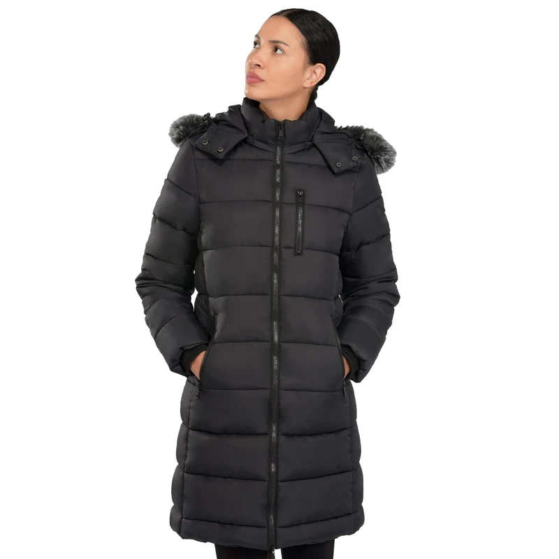 riemot Women's Long Down Coat, Black, S