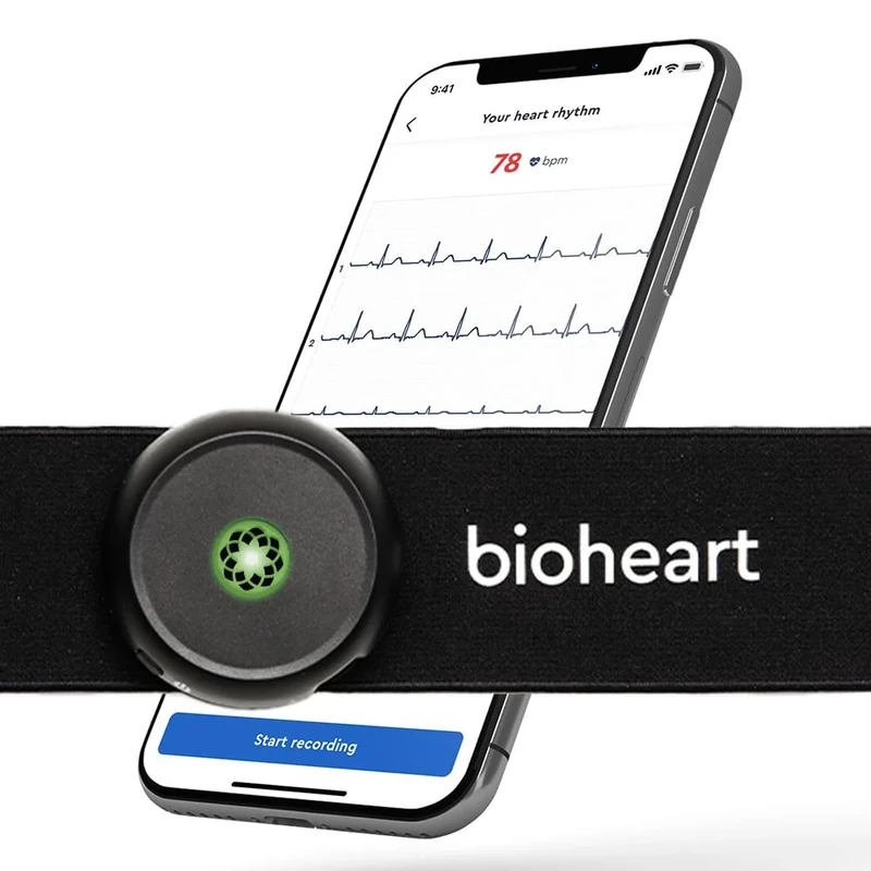 Biotricity Bioheart | 24/7 Continuous Heart Monitor | No Prescription Needed | Smart Wearable | Chest Strap | One Month Subscription Included (Medium)