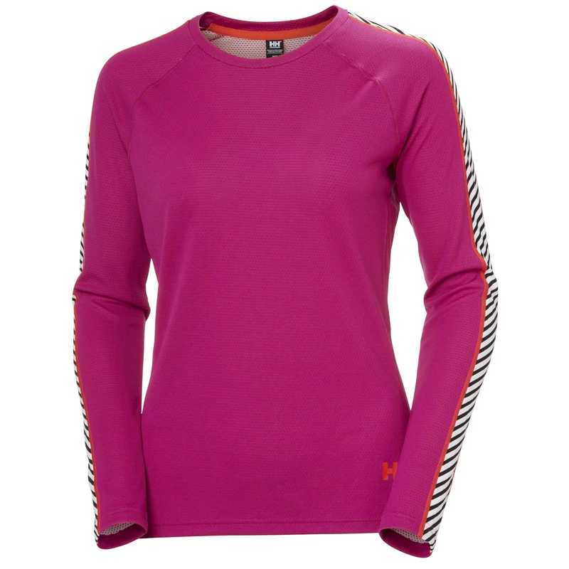 Helly Hansen Women's W Lifa Active Stripe Crew, Magenta 2.0, L