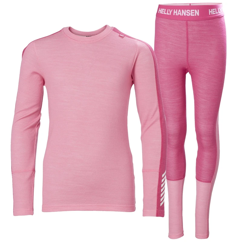 Helly Hansen Junior Unisex Jr Lifa Merino Midweight Set, Sugar Pink, 16
