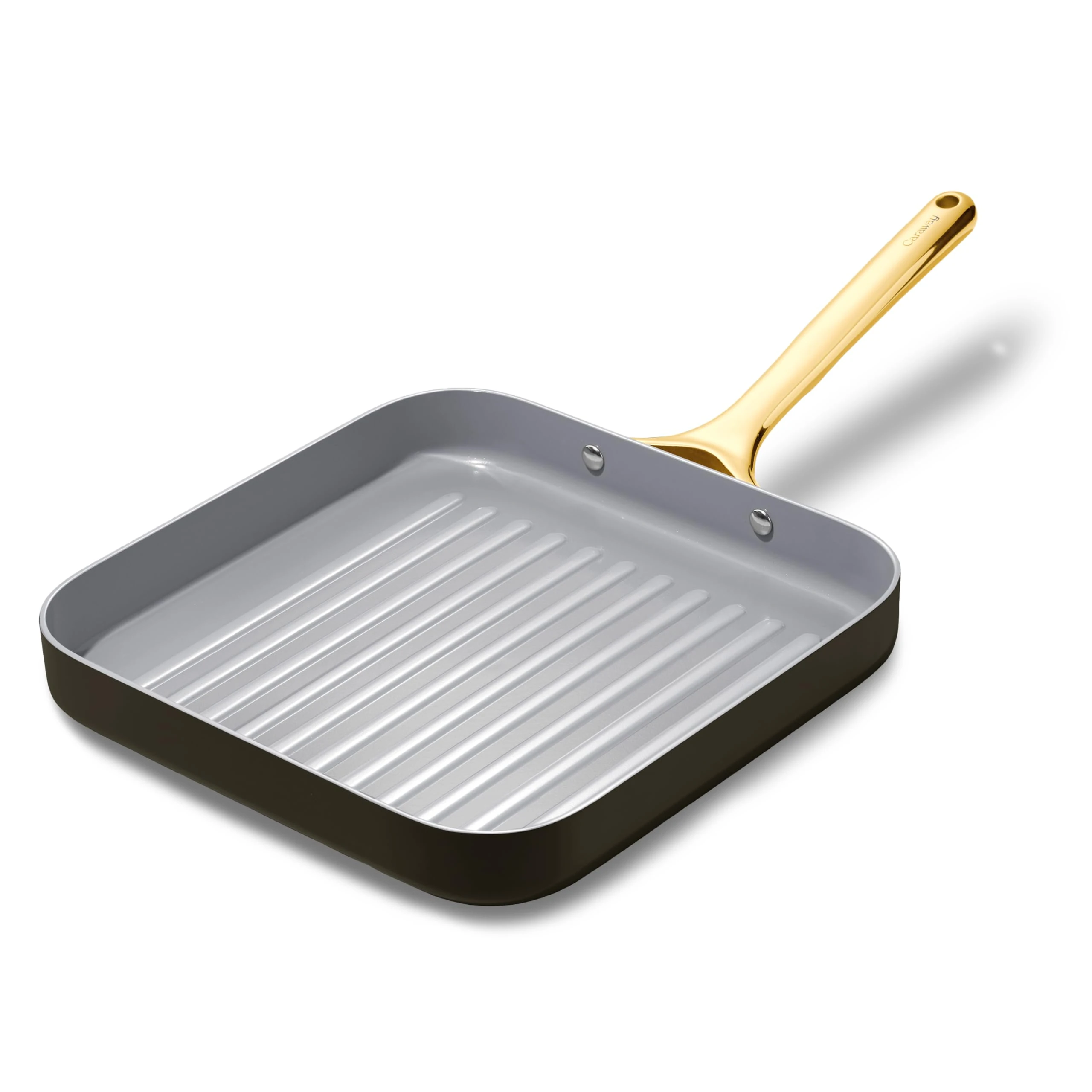 Caraway Square Grill Pan - 11” Grill Pan - Non-Stick Ceramic Coated - Non Toxic, PTFE & PFOA Free - Oven Safe & Compatible with All Stovetops - Black