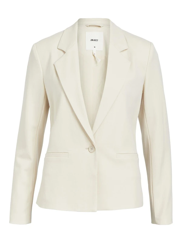 OBJECT Women's Objlisa L/S Button Blazer Noos Short Blazer, Sandshell, 16
