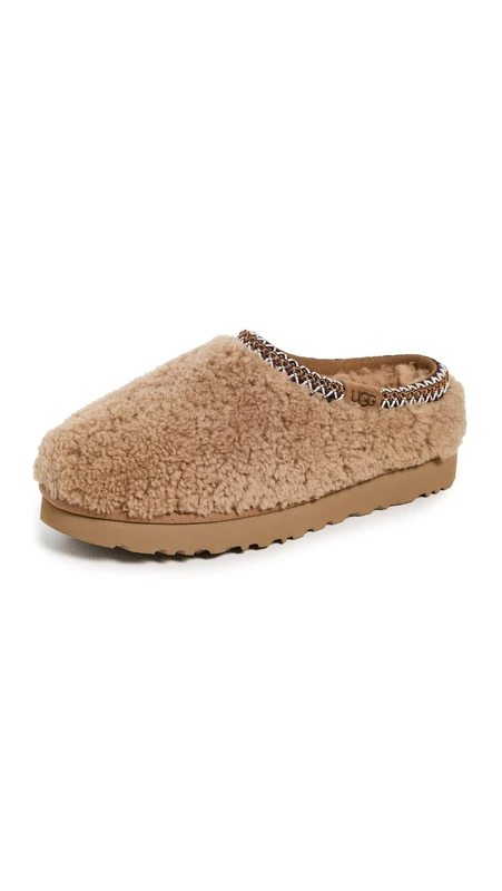 UGG Womens W Tasman Maxi Curly Slippers, Chestnut, 7 UK
