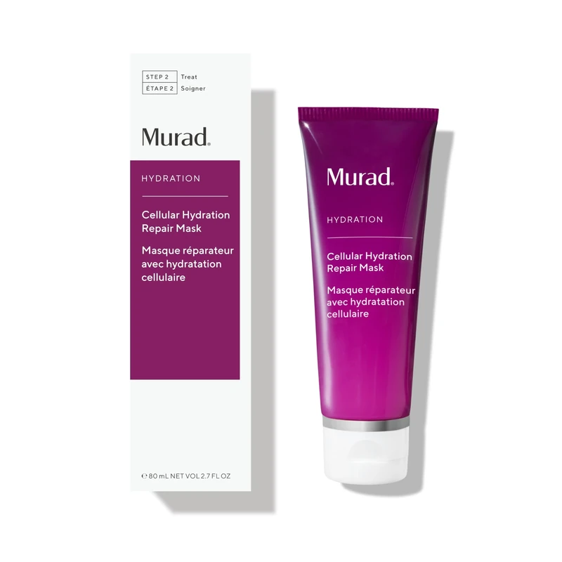 Murad Cellular Hydration Barrier Repair Mask - Hydrating Face Mask, Formulated with Bilberry Omegas, Hibiscus Extract, and Canadian Willowherb, Visibily Repairs Dry, Red, and Rough Skin - 80ml
