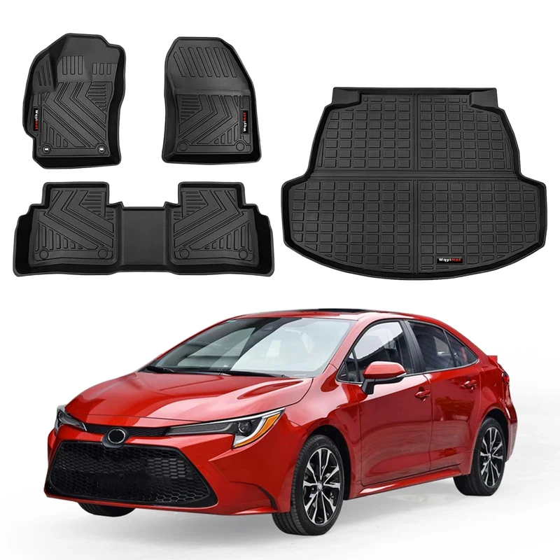 Wqyimat Car Floor Mats for 2020-2024 2025 Toyota Corolla Floor Mats and Cargo Liner All Weather Rubber Set (for 2020-2025 Toyota Corolla Floor Mats+Cargo Liner)