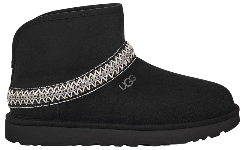 UGG Women's Classic Mini Crescent Classic Boot, Black, 5 UK