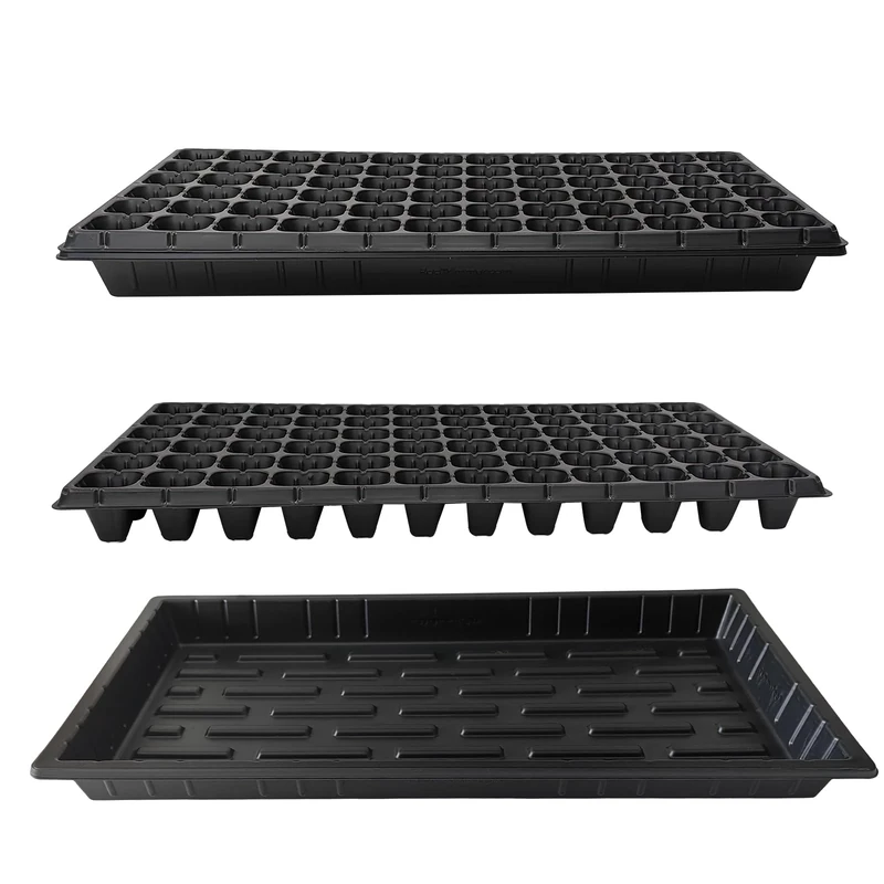 RooTrimmer 10 Pack 1020 Seed Starter Trays and 10 Pcs 72 Cell Plug Trays, Thick Durable Seedling Plastic Nursery Tray for TD538 1020 Tray Germination (10 Sets)