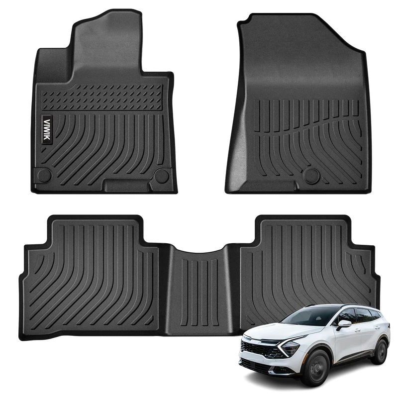 VIWIK Floor Mats Fit for Kia Sportage 2023 2024 2025 Not Hybrid, Car Mats All Weather Custom Floor Liners Full Set 1st 2nd Row Front & Rear, Sportage 2023 2024 Accessories TPE Odorless Non-Slip