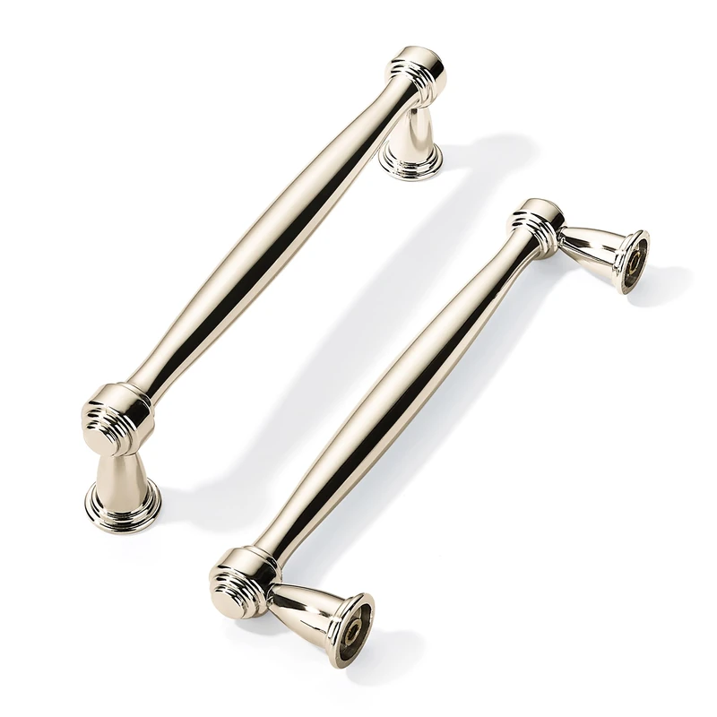 khtumeware 10 Pack Polished Nickel Cabinet Pulls, 5 Inch(128mm) Hole Centers, Kitchen Cabinet Hardware, Zinc Alloy with Nickel Finish