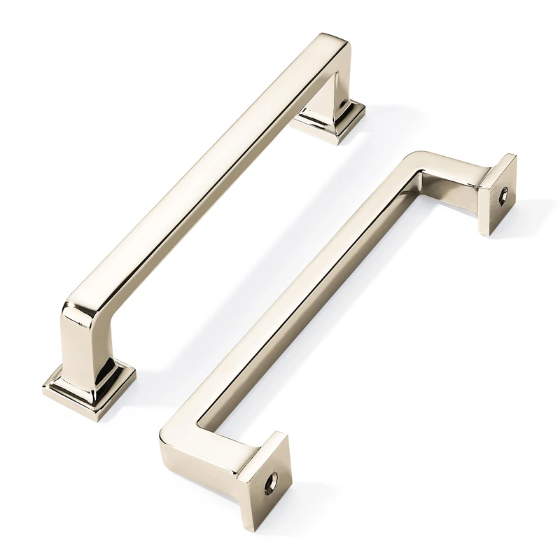 khtumeware 10 Pack Polished Nickel Cabinet Pulls, 5 Inch(128mm) Hole Centers Cabinet Handles Kitchen Hardware Straight Bar for Cabinets and Drawer Pulls