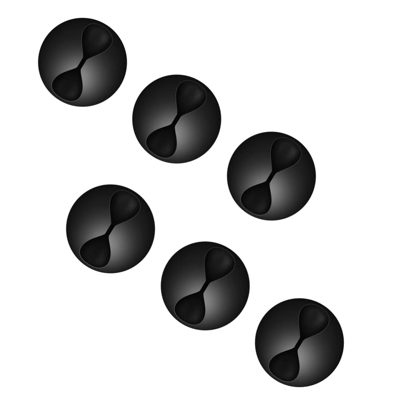 YIAGUN Silicone Cable Management Holders - Reusable Multi-Purpose Clips for Desk, USB, Headphone, TV, PC/Laptop Cables - Home Office (6 pcs Black)