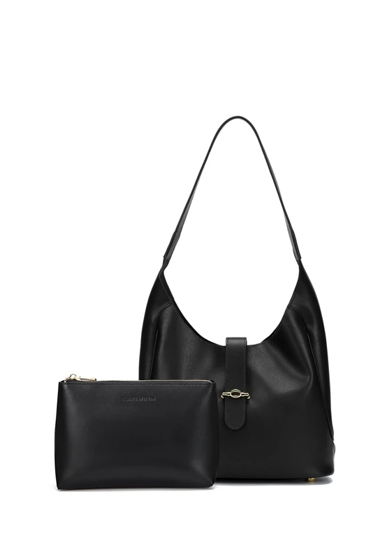 Carlheim Women's Totebags Statement Genuine Leather, Black, black, standard size, Minimal