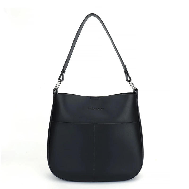 Carlheim Women's Totebags Statement Genuine Leather, Black, black, standard size, Minimal