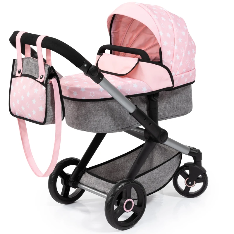 Bayer Design 17030AA Combi dolls pram Xeo, stroller, height-adjustable handle, convertible, bag