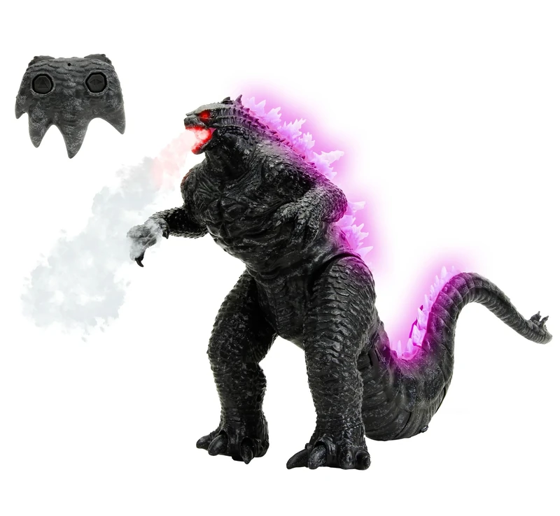 Jada Godzilla VS Kong Walking RC - Lights, Sounds, Fire Breathing Effect Remote Control Toy. Pop Culture Collectable for Kids and Adults