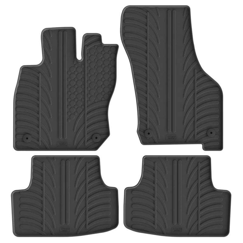 Gledring Rubber mats compatible with Volkswagen Golf VIII eTSI HB 5-Door & Variant 2020- (T profile 4-piece + mounting clips)