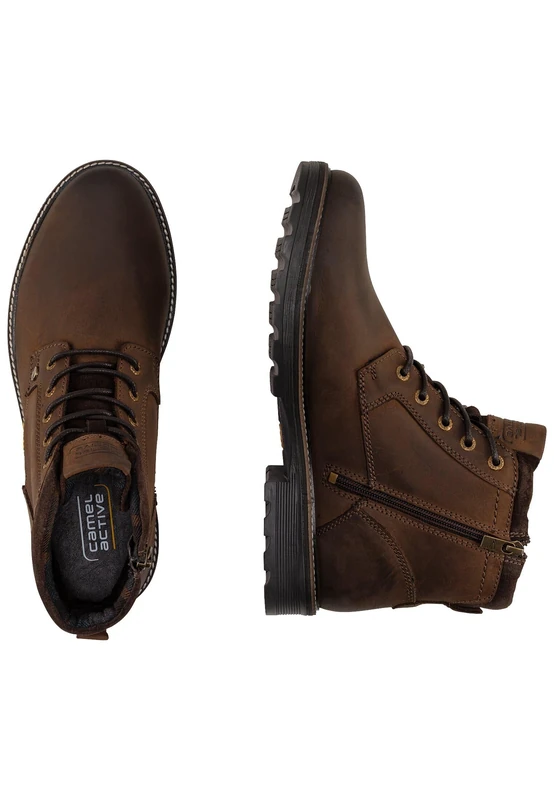 camel active Men's Herren Schnürboot aus Nubukleder Vom Rind Braun, Menswear-40 Fashion Boot, Brown, 6.5 UK