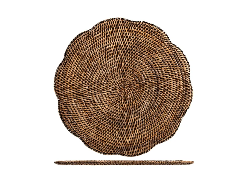 H&h Round Rattan Placemat 38 cm