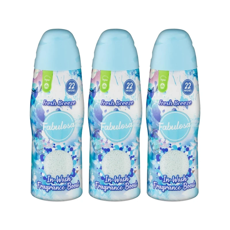 Fabulosa In-Wash Laundry Fragrance Boost, Made Using Salt Crystals, In-Wash Scent Booster Laundry, 66 Washes, Pack of 3 x 400g, Fresh Breeze