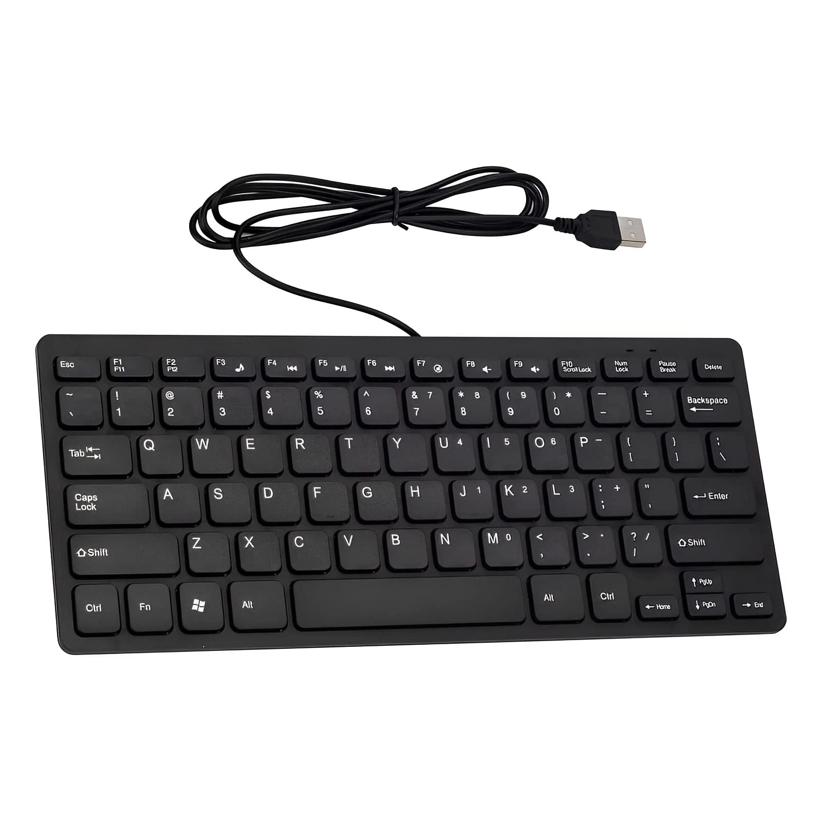 OHHXGK USB Wired Mini Keyboard, Slim Ergonomic Keyboard Small Compact Simple Wired Business Keyboards for Laptop and Desktop Computer, Plug and Play