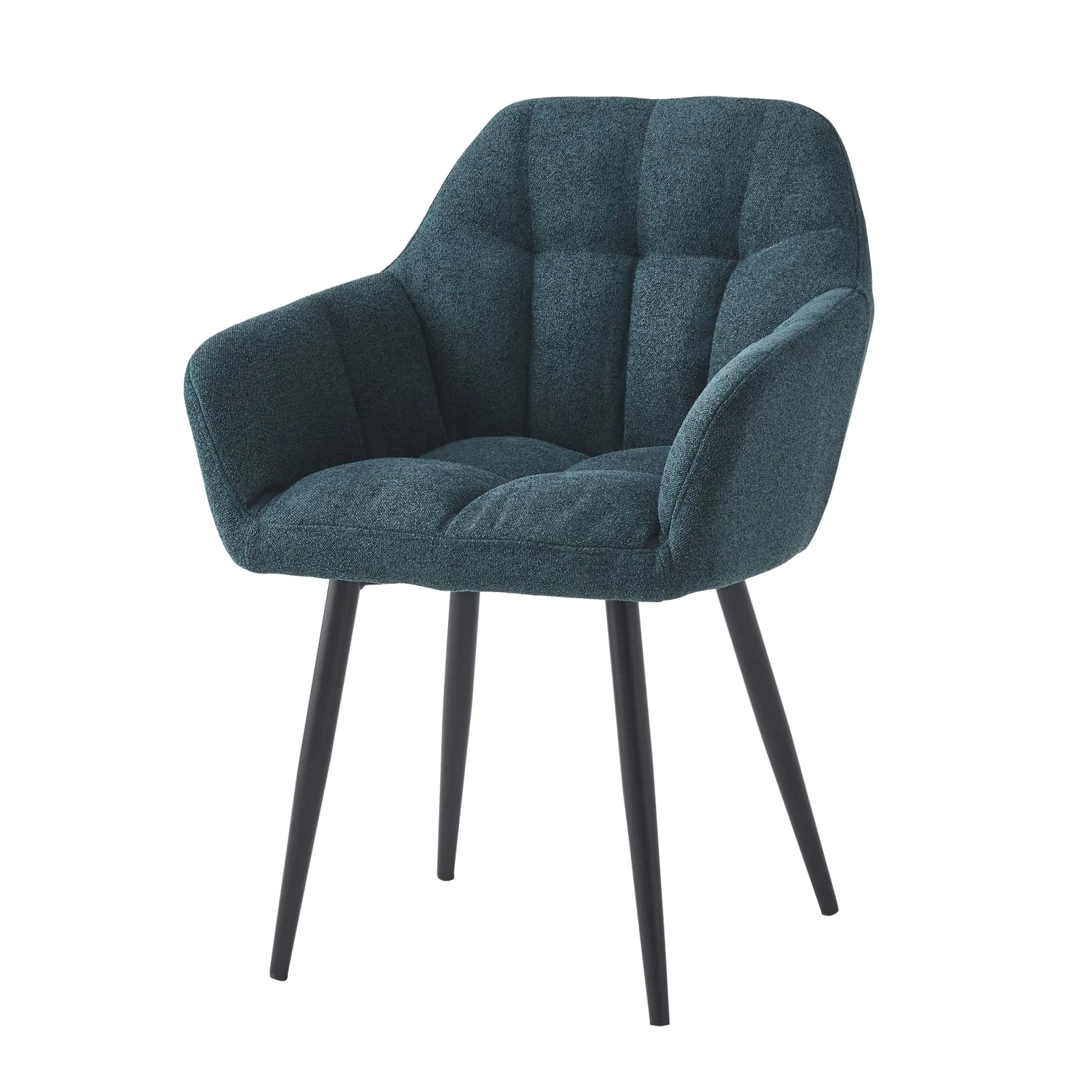 HomJoy Dining Chairs with Fabric Thick Padded Upholstered Kitchen Chair Armchair with Backrest Metal Legs Leisure Dining Chairs for Counter Lounge Home Kitchen(1,Teal)