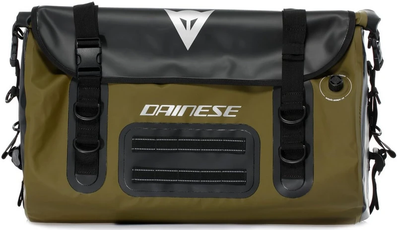 Dainese - Explorer Wp Duffel Bag 60L, Travel Duffel, PVC, Waterproof, Motorcycle Travel Bag, for Men and Women, Black/Green