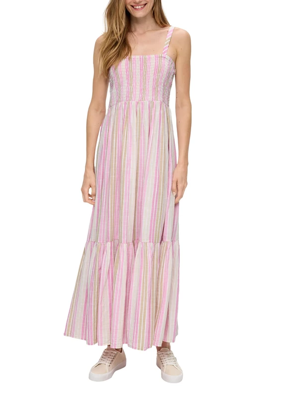 s.Oliver Women's 2151100 Maxi Flounce Dress, Pink, 10