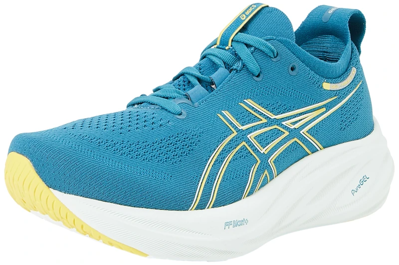 ASICS 1011B794-402 Gel-Nimbus 26 Men Evening Teal/Light Mustard UK 11
