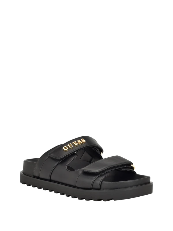 GUESS Women's Fabulon Flat Sandal, Black 001, 4 UK