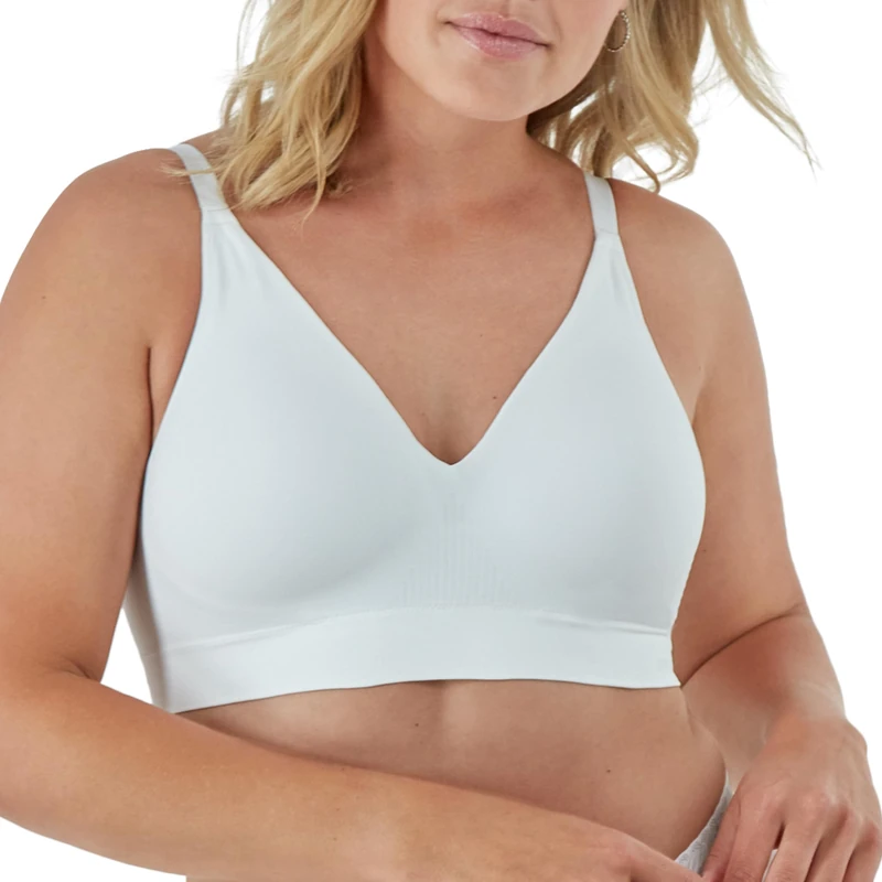 Bali Women's Wireless, Comfort Revolution Modern Seamless, Flex-to-fit Wirefree Bra, White, 3X-Large