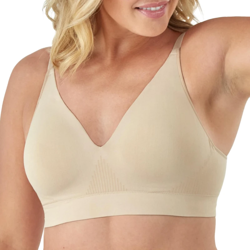 Bali Women's Wireless, Comfort Revolution Modern Seamless, Flex-to-fit Wirefree Bra, Taupe, M