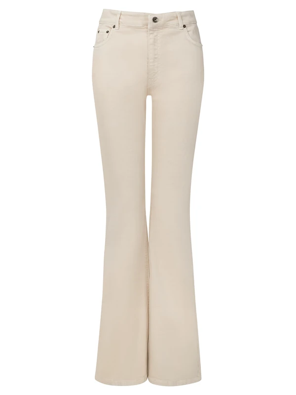 Joe Browns Women's Essentials Ecru High Waisted Bootcut Flared Jeans, Beige, 6S - Image 1