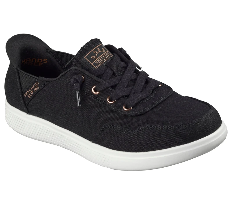 Skechers Women's Hands Free Slip-Ins Skip Cute - B Cute Sweet Sneaker, Black/White, 6 UK Wide
