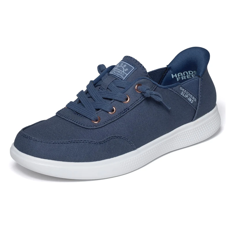 Skechers Women's Hands Free Slip-ins Bobs Skip B Cute Sweet Sneaker, Navy, 3.5 UK