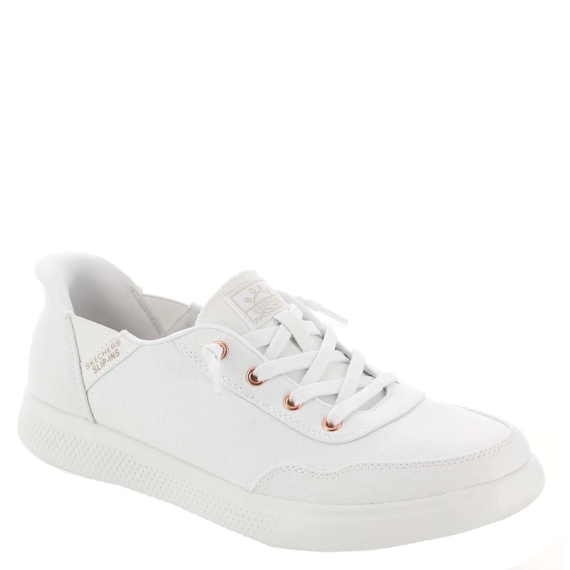 Skechers Women's Hands Free Slip-ins Bobs Skip B Cute Sweet Sneaker, White Opulent Garden, 5.5 UK