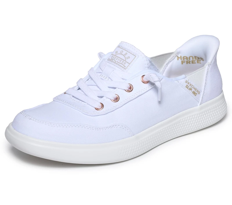 Skechers Women's Hands Free Slip-ins Bobs Skip B Cute Sweet Sneaker, White Opulent Garden, 6.5 UK