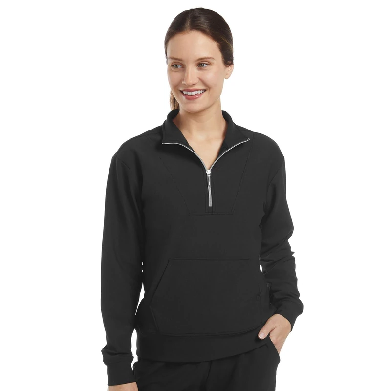 Skechers Womens Goluxe Rib 1/4 Zip Sweater, Bold Black, XXL UK