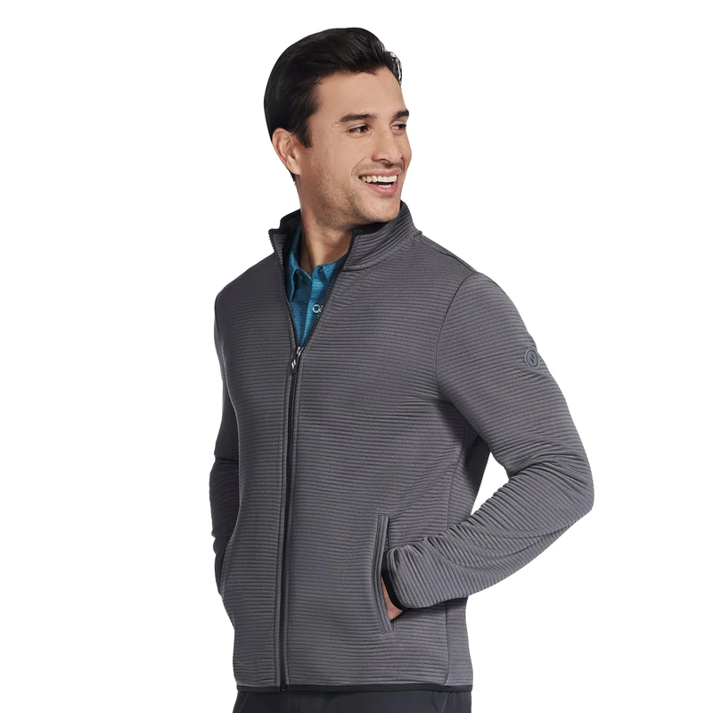 Skechers Mens The Hoodless Hoodie Ottoman Jacket, Asphalt, XL UK