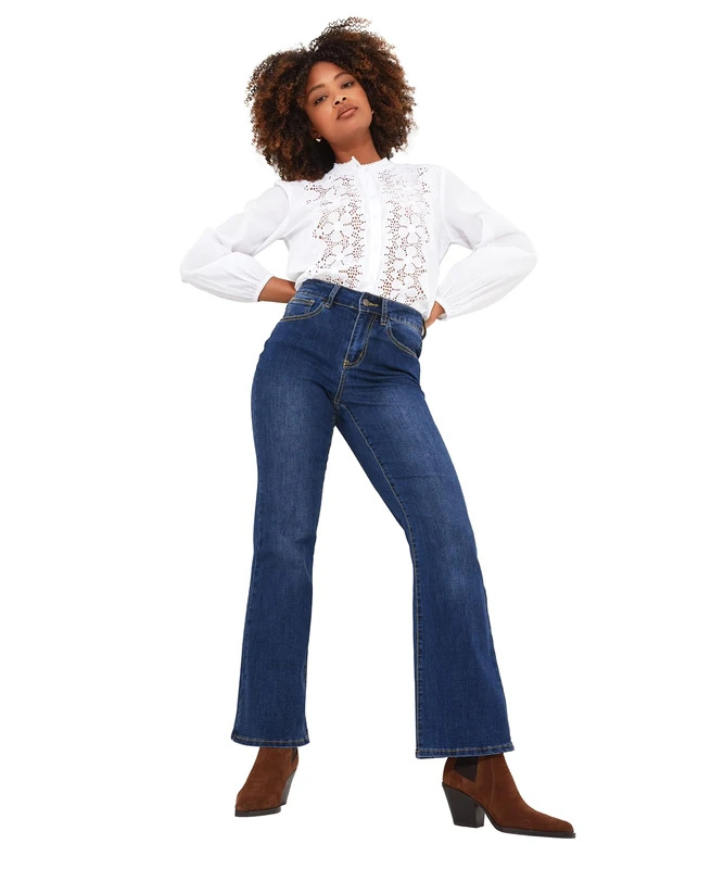 Joe Browns Women's Essentials Western Bootcut Flared Jeans, Blue, 18R