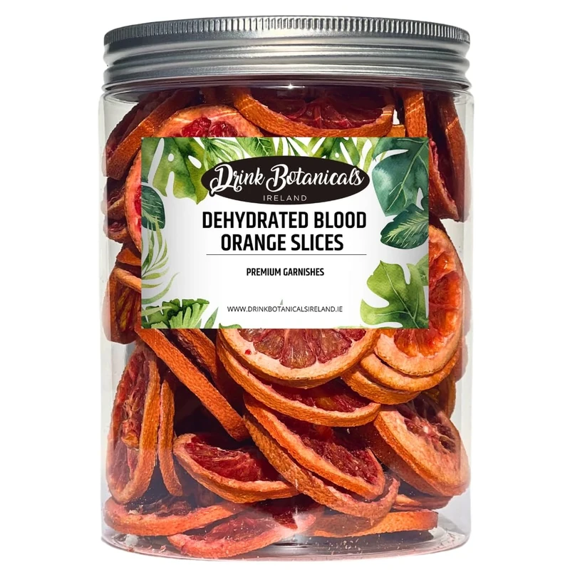 Drink Botanicals Ireland Dried Blood Orange Slices Wheels | 50+ Slices | 100% Natural | For Cocktail Garnishing, Wreath, Cakes, Snacking, Infusions, Desserts | 150 Grams, 5.29 oz | PET Recyclable Jar