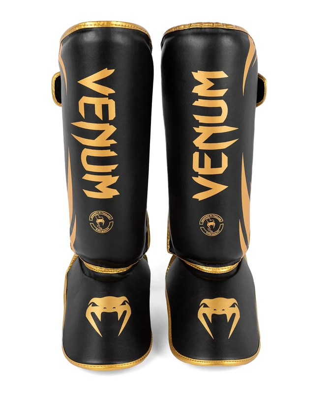 Venum, Challenger Standup Shin Guards, Men's, M, Black/Gold