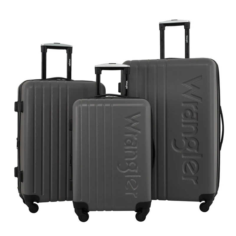 Wrangler Travelers Club 2 3 Pc Hardside Spinner Luggage Set, Granite Gray, 3 Piece Set (28"/24"/20"), 2 Pc Or 3 Pc Hardside Spinner Luggage Set