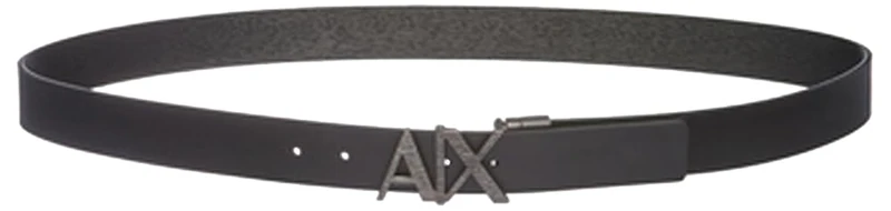 Armani Exchange Men's Ax Hinge Reversible Belt, Black/Black, One Size