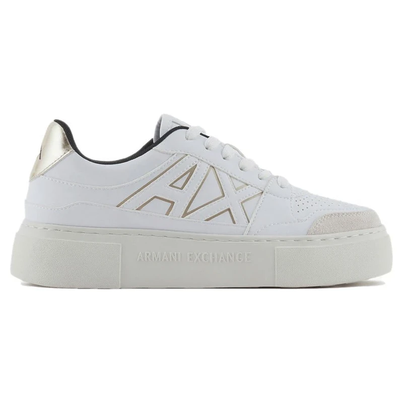 Armani Exchange Women's Kurt, Colour Contrast, Chunky Sole Trainers, Op White Pale, 3.5 UK