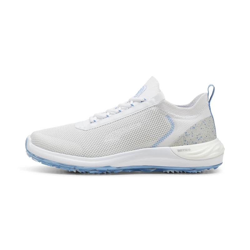 Puma Golf Men's Phantomcat Nitro Golf Shoes, Puma White-Regal Blue, 9.5